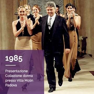 Campagna Vinicio Pajaro 1985: Presentazione della collezione donna a Villa Molin, Padova